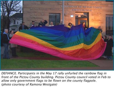 Gay groups rally in Nova Scotia against flag policies