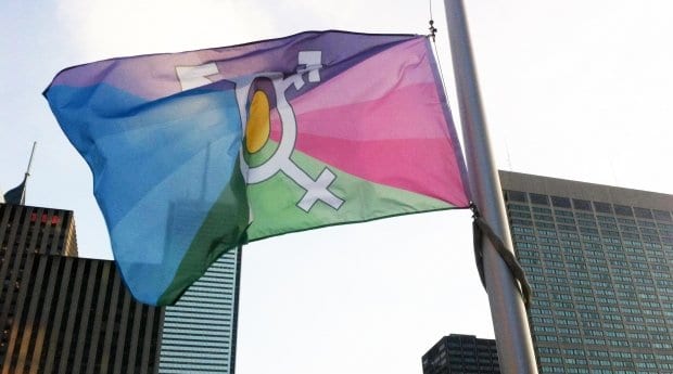 Trans flag flies for first time at Toronto City Hall