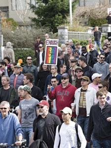 More than 2,000 gays rally in the village