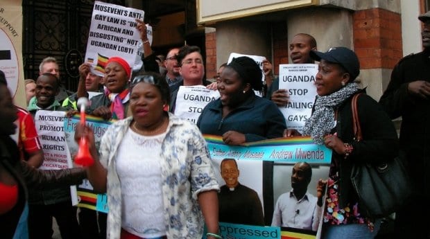 Museveni’s UK visit protested as two Ugandans face trial