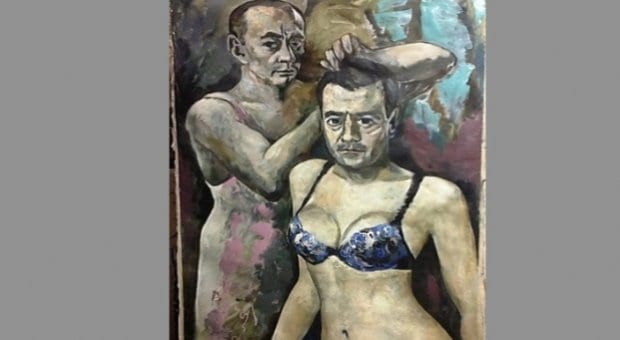 Russia: Police seize portrait of Putin and Medvedev in lingerie