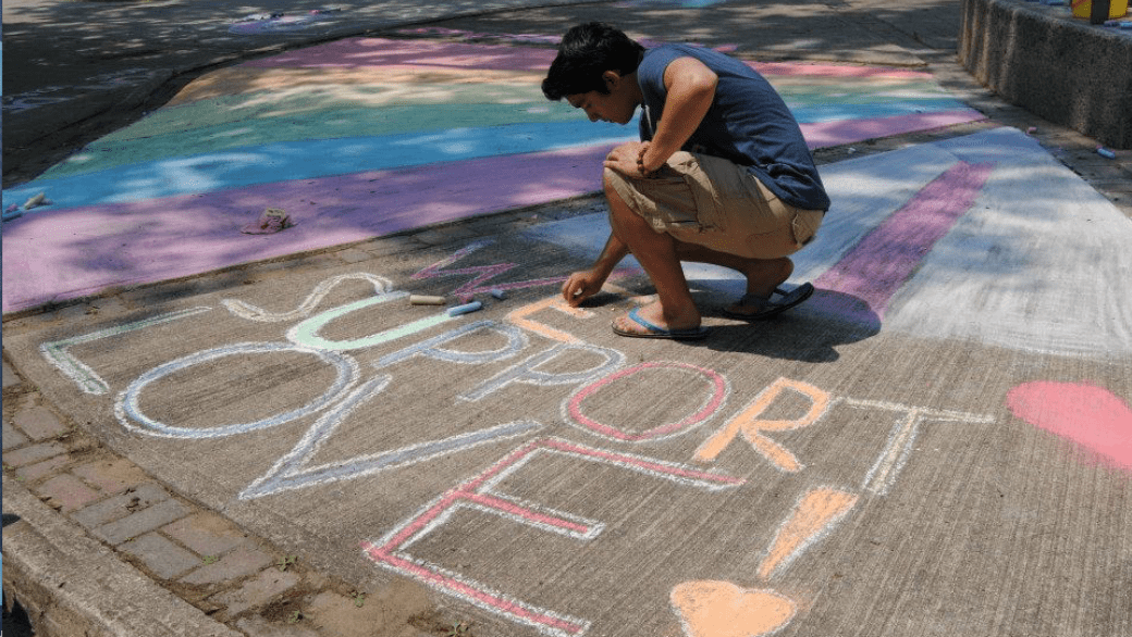 In this Quebec town, they celebrate Pride with chalk rainbows