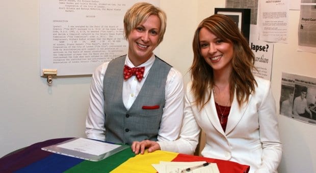 Lesbian couple married at the Canadian Lesbian and Gay Archives
