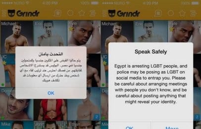 Grindr warns Egyptian users that police are trying to entrap them