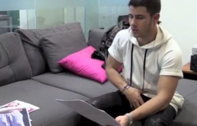 Nick Jonas plays a game of guess the celebrity bulge