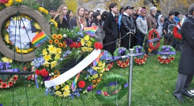 Wreath laid in Toronto in remembrance of LGBT military sacrifices