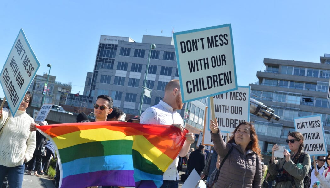 Vancouver protesters rally against LGBT-inclusive school program