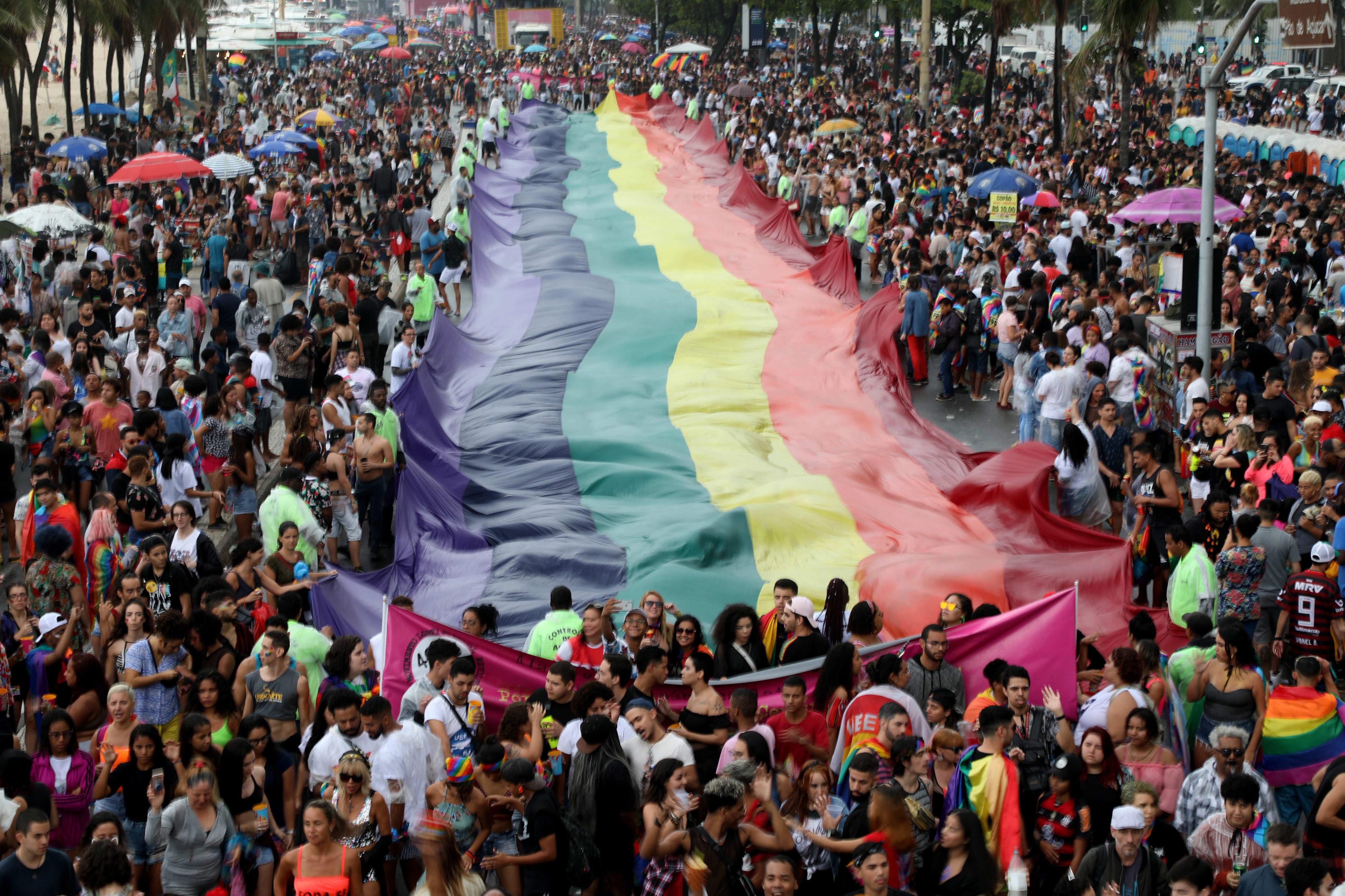 The Copacabana LGBT Pride Parade in Rio de Janeiro, Brazil, September 2019.