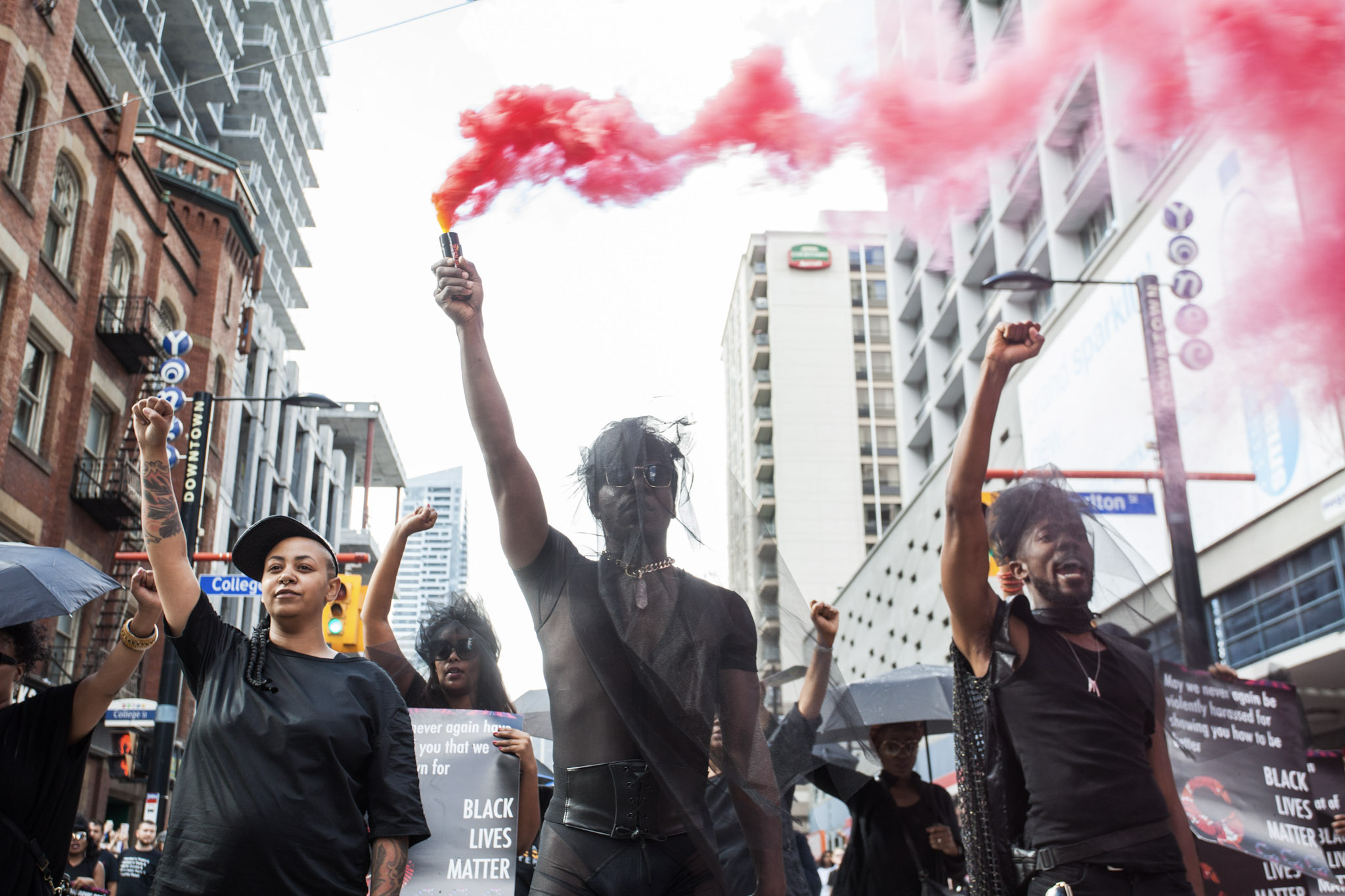 Black Lives Matter marches in the Toronto Pride parade, in June 2017.