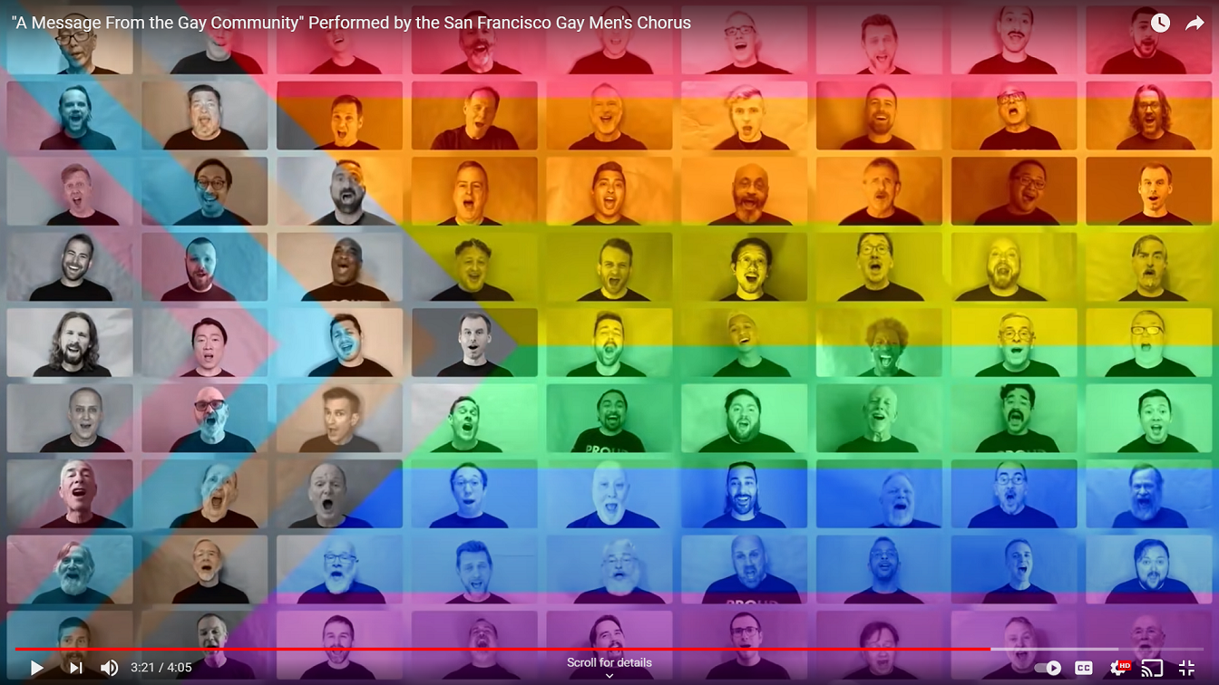 "A Message From the Gay Community" Performed by the San Francisco Gay Men's Chorus