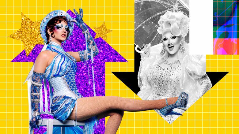 Suzie Toot with an up arrow behind her; Hormona Lisa with a down arrow behind her