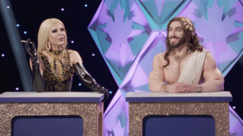 Icesis Couture and Pythia behind podiums