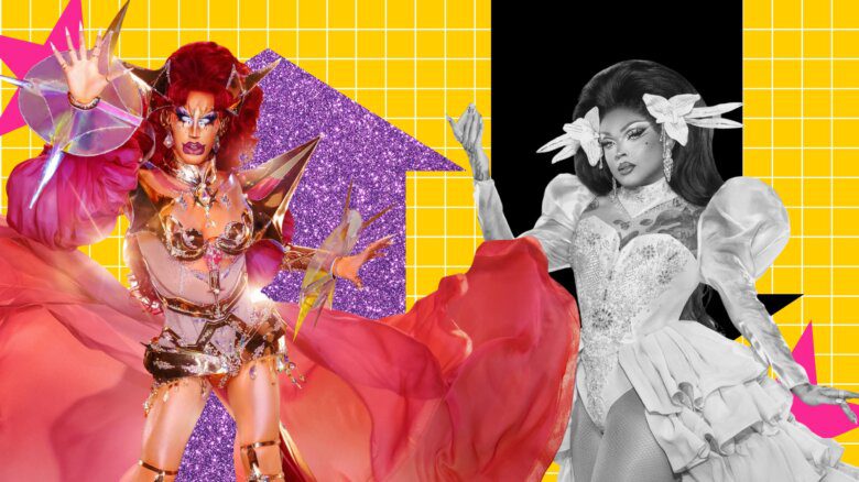 Ciara Myst with an up arrow behind her; Briar Blush with a down arrow behind her