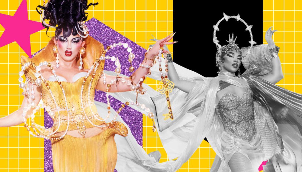 Myki Meeks with an up arrow behind her; Juicy Love Dion with a down arrow behind her