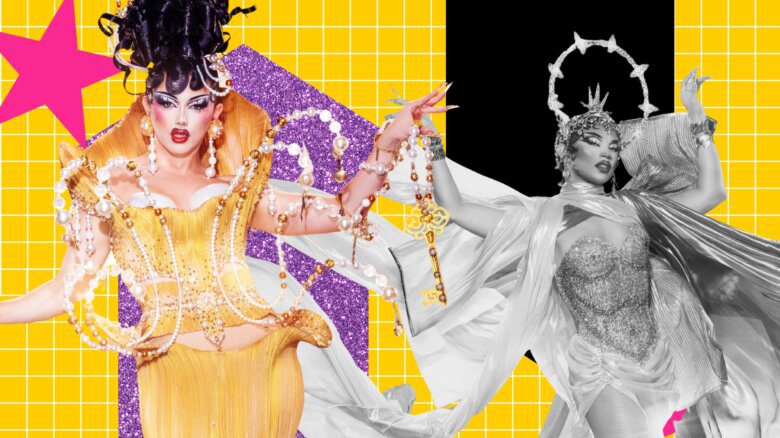 Myki Meeks with an up arrow behind her; Juicy Love Dion with a down arrow behind her