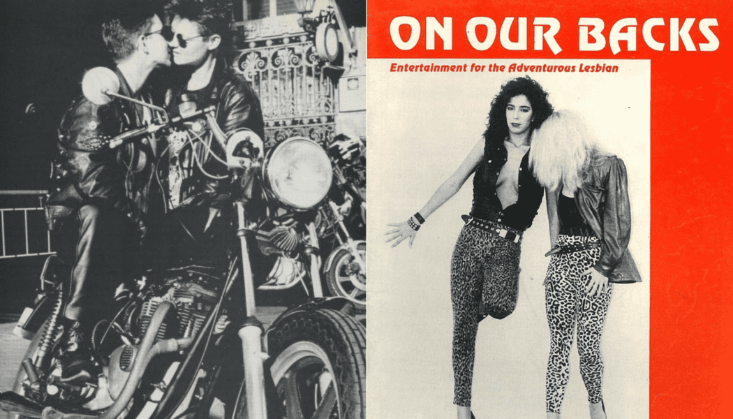 A side by side of images from On Our Backs, a lesbian magazine.