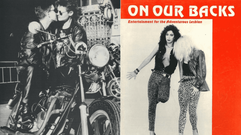 A side by side of images from On Our Backs, a lesbian magazine.