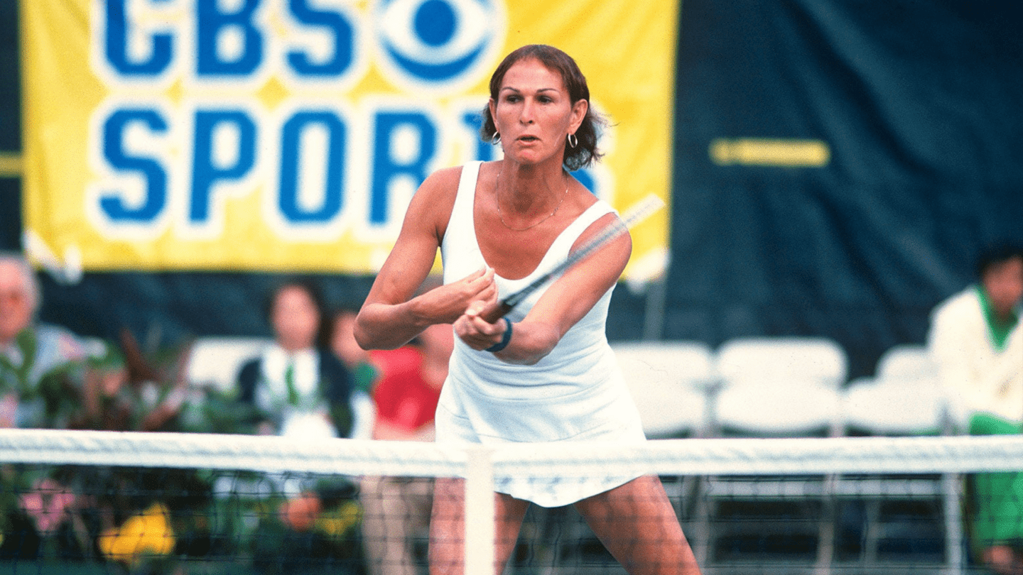 Renée Richards at a tennis match