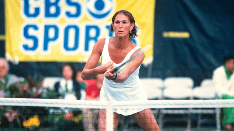 Renée Richards at a tennis match
