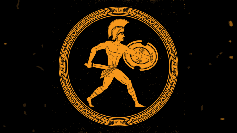 Classical greek vase art, warrior